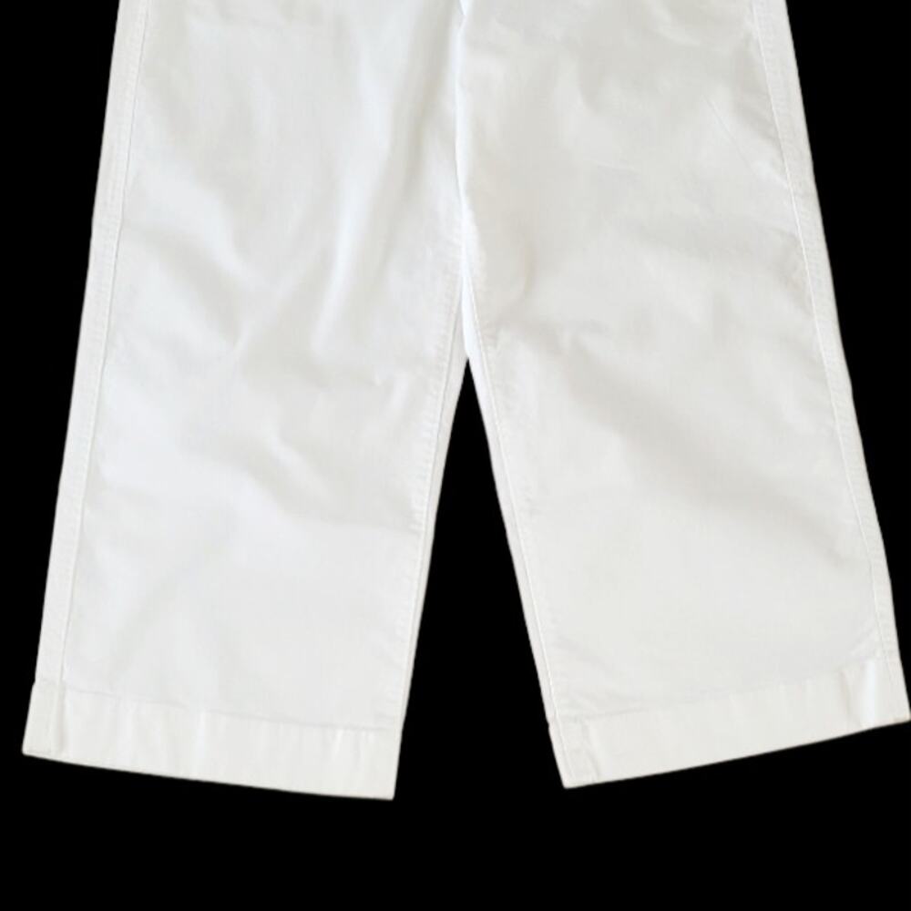 Polo Ralph Lauren Wide Leg Cropped Pants High Rise Ivory Preppy Coastal Sz 8 - Picture 4 of 12
